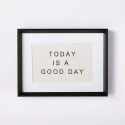 12" x 16" Today is a Good Day Framed Wall Canvas Brown - Threshold™ designed with Studio McGee