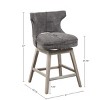TiramisuBest 25.75in Swivel Counter Stool, Set of 2, Polyester Charcoal Dining Chairs - 3 of 4
