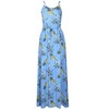 Womens V Neck Adjustable Spaghetti Strap Dress Sleeveless Boho Beach Floral Maxi Dress with Pockets - 4 of 4