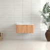 KWPZQEB Wall Mounted Bathroom Cabinet, Farmhouse Curved Edge Floating Vanity with Sink & Darwer, Fluted Floating Cabinet for Bathroom, Natural - 4 of 4