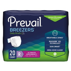 Prevail Breezers Adult Incontinence Brief Regular Heavy Absorbency Breathable, PVB-016/1, Ultimate, 80 Ct - 1 of 3