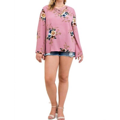 Women's Floral Criss Cross Top - entro