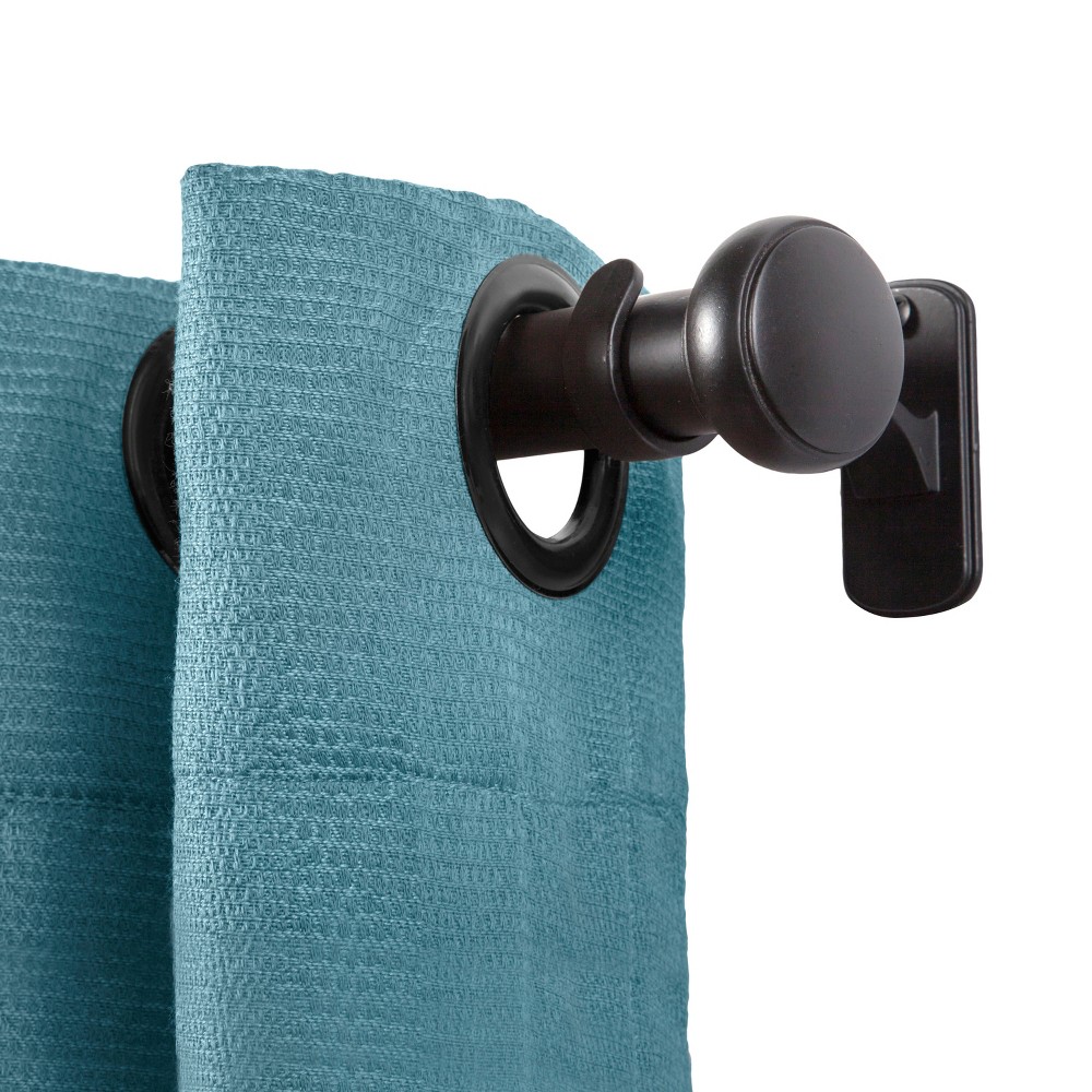 Kenney Weaver 1  Rust-Resistant Single Curtain Rod  72-144   Black