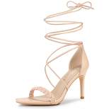 Allegra K Women's Stiletto High Heels Lace Up Strappy Heel Sandals