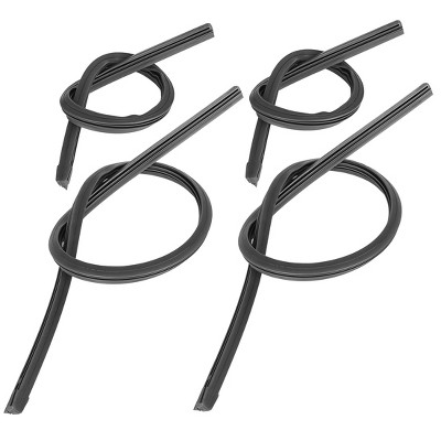 Unique Bargains 3 Section Car Windshield Wiper Blade Refill 16" 26" 8x10mm Black 4pcs