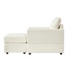57" Corduroy Chaise Lounge Chair with Ottoman and Pillow - 4 of 4