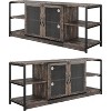 Modern Farmhouse TV Stand with 2 Mesh Doors and Storage Cabinets for Televisions Up to 70 Inch, Wood Entertainment Center Console Table - 2 of 4