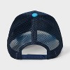 Boys' Shark Baseball Hat - Cat & Jack™️Blue/Lime: Adjustable Mesh Twill, Lightweight, Animal Pattern - 2 of 3