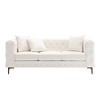2 Pieces Living Room Sofa Loveseat Set Comfortable Faux Leather Couch with Pillows -Morden Fort - 3 of 4