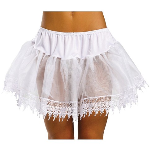 Halloween Express Women's Teardrop Lace Petticoat Skirt - Size One Size  Fits Most - White