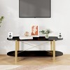 vidaXL Coffee Table Black 43.3 in.x18.9 in.x15.7 in. Engineered Wood - 3 of 4
