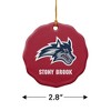 Stony Brook University Seawolves Logo Porcelain Scalloped Holiday Christmas Tree Ornament - 3 of 4