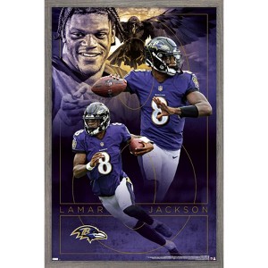 Trends International NFL Baltimore Ravens - Lamar Jackson 20 Framed Wall Poster Prints - 1 of 4