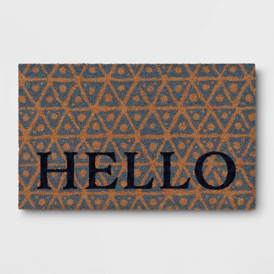 1'6"x2'6" 'Hello' Coir Doormat Blue - Threshold™