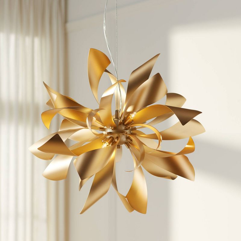 Possini Euro Design Baldwin Gold Pendant Chandelier 25 1/2" Wide Modern Orb Floral 6-Light Fixture for Dining Room House Foyer Kitchen Island Entryway, 2 of 10