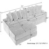 Resenkos 111.4" Reversible Chaise Sectional, Corduroy Fabric with Armrest Storage and Cup Holders, - 2 of 4