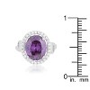 Slickblue Purple Amethyst Cocktail Ring for Women – Rhodium-Plated with Oval Cubic Zirconia, Size Options 5-10 - 4 of 4