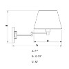 VAXCEL Chapeau Plug-In Brass Cone Motion Sensor Swing Arm Wall Lamp White Linen Shade - 4 of 4