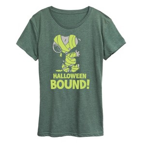 Women's - Peanuts - Halloween Bound Glow In The Dark Short Sleeve Graphic T-Shirt - 1 of 4