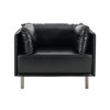 Grungis 39'' W Accent Chair with Polyester Upholstery,Arm Chair with Solid Wood Frame and Steel Legs,Lounge Chair for Bedroom,Reading Room - 4 of 4