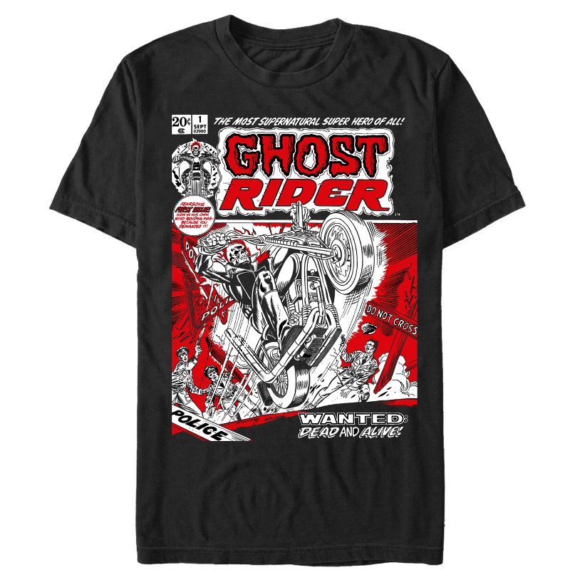 Men's Marvel Ghost Rider Comic Book Cover Print T-Shirt, 1 of 6