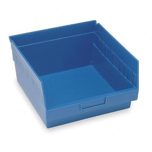 Quantum Storage Systems Economy Shelf Bin, Nesting, 11-5/8"W X 11-1/8"D X 6"H, (7) Divider Slots, Rear Hanglock, - 1 of 1