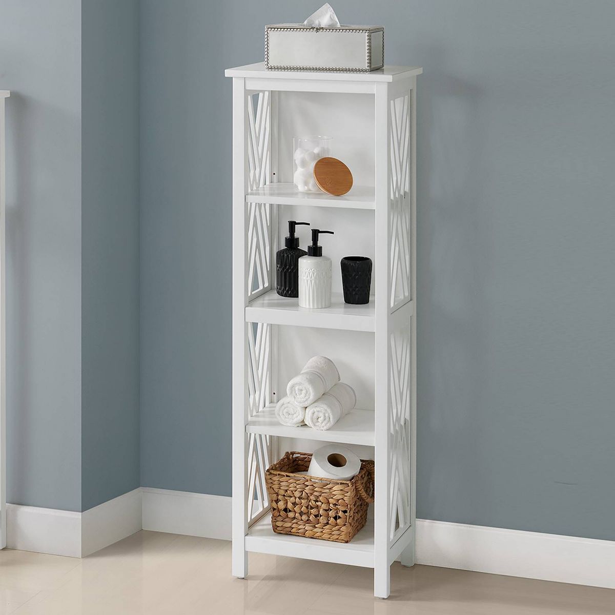 Alaterre Furniture Coventry Bath Storage Shelf White - thumbnail 2