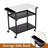 3-Shelf Grill Cart with Wheels, Outdoor Metal Food Prep and Pizza Oven Table Cart with Side Handle - 3 of 4