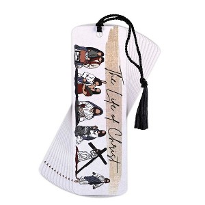 Dicksons BKMTL-462 Life of Christ Tan and White 2 x 6 Inch Paper and Tassel Place Keeper Bookmark Pack of 12 - 1 of 2