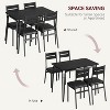 Dining Table Set for 4, Space-Saving Kitchen Table Set with Upholstered Chairs, 5 Piece Dining Room Table Set, Square Modern Wood Dinette Set - 4 of 4