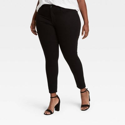 plus size black slacks