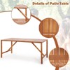 Tangkula Rectangle Acacia Wood Dining Table Spacious Slatted Top Up to 6 Patio - 3 of 4