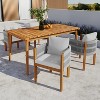 Christopher Knight Home Corin Elara 5 Piece Patio Acacia Wood Woven Rope Dining Set with Slatted Table and Cushions - 2 of 4