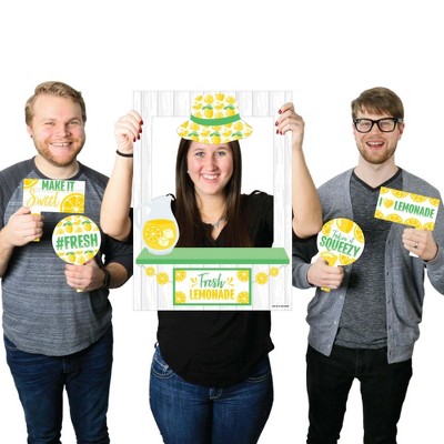 Big Dot of Happiness So Fresh - Lemon - Citrus Lemonade Party Selfie Photo Booth Picture Frame and Props - Printed on Sturdy Material