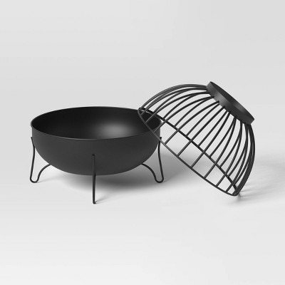 Wood Burning Cutout Round Outdoor Fire Pit Black - Threshold&#8482;_1