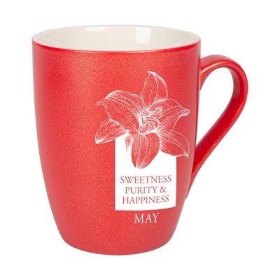 Elanze Designs Sweetness Purity And Happiness Crimson Red 10 ounce New Bone China Coffee Cup Mug