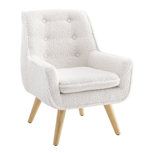 White modern best sale chair wood legs