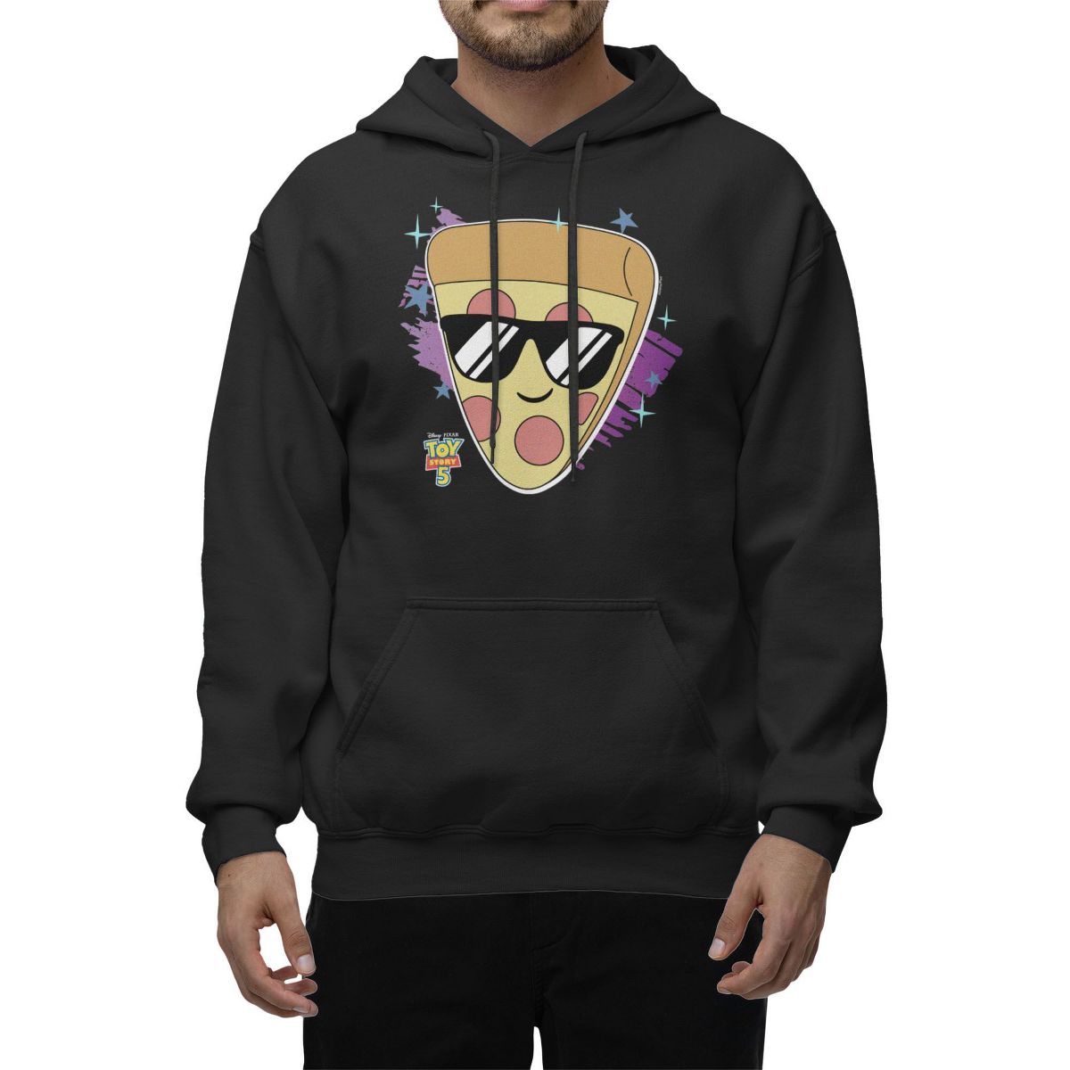 Disney Pixar Toy Story 5 Men's Pizza With Sunglasses Pepperoni Explosion Hoodie