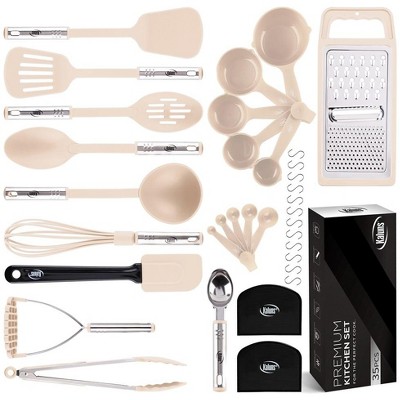Lux Decor Kitchen Utensils Set, 23 Pieces Nylon and Stainless Steel Kitchen  Utensils, Non-Stick and Heat Resistant Cooking Utensils Set, Useful