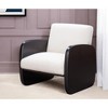 29" White And Natural Linen Arm Chair - 2 of 4