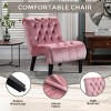 Syemin Accent Chairs Modern Velvet Armless Living Room Chair with Solid Wood Legs, Comfy Sitting Chair for Bedroom, Pink, 22.83"*30.71"*33.86" - 4 of 4