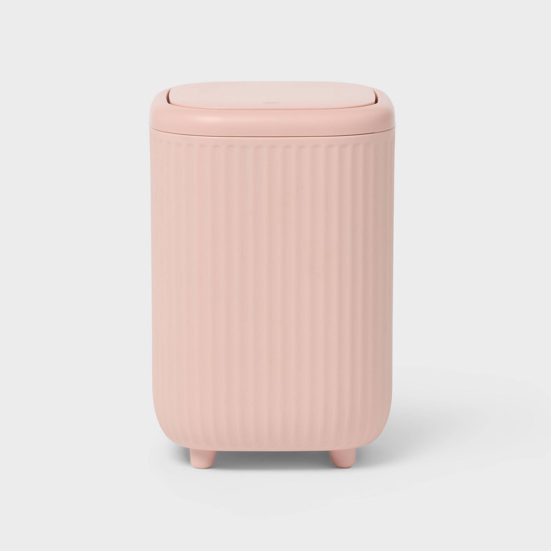 Small Ribbed Stainless Desktop Wastebasket - Brightroom™