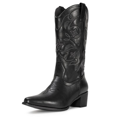 IUV Cowboy Boots For Women Pointy Toe Women's Western Boots Cowgirl Boots Brown/White/ Apricot/Black
