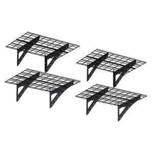 4-Piece Set Of 23.6 x 35.4 Inch Black Wall Mounted Wall Shelves For Heavy-Duty Wall Shelves In Garages And Supermarket Storage Shelves - 1 of 4