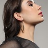 SOHI Women's Champayne Gold Minimal Oval Hoop Earrrings - 3 of 4