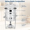 7QT Soup Chafer Set, Stainless Steel Round Soup Warmer with Pot, Notched Lids & Fuel Holders, Commercial Food Warmer for Buffets Events Party - 4 of 4