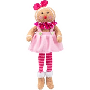 Christmas Gingerbread Plush Doll, 17" Girl Cute Shelf Decorations - Fun Kids Holiday Toy Elf Buddy, Decorate Your House Tree or Stocking with Soft - 1 of 4