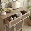 HOMLUX Buffet Sideboard Rattan Console Table Kitchen Cabinet with Door & Drawer - 4 of 4