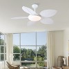 48 Inches Tropical Ceiling fan with Palm Leaf Blades and LED Remote Control for Living Room Bedroom - 3 of 4