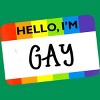 Adult Design By Humans Hello I'm Name Tag Rainbow Pride By MINHMINH T-Shirt - 2 of 2